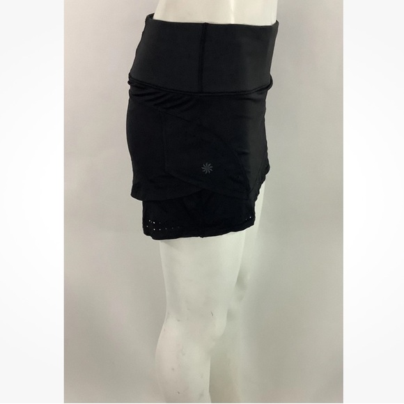 Athleta Sz XS Stealth Trucool Tennis Athletic Pickleball Skort Black Nylon - Picture 3 of 6